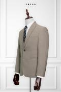 380 Bộ Vest Nâu Nhạt Kẻ Caro Ẩn 2 Nút #2